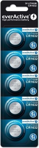 Μπαταρίες λιθίου EverActive CR1632 - 5 τεμάχια σε blister