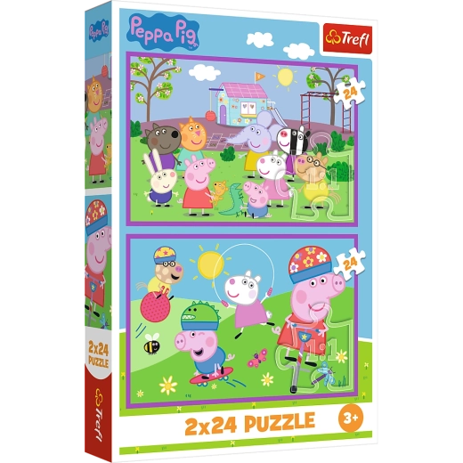 Παζλ 2x24 Πέππα στην παιδική χαρά - Peppa Pig