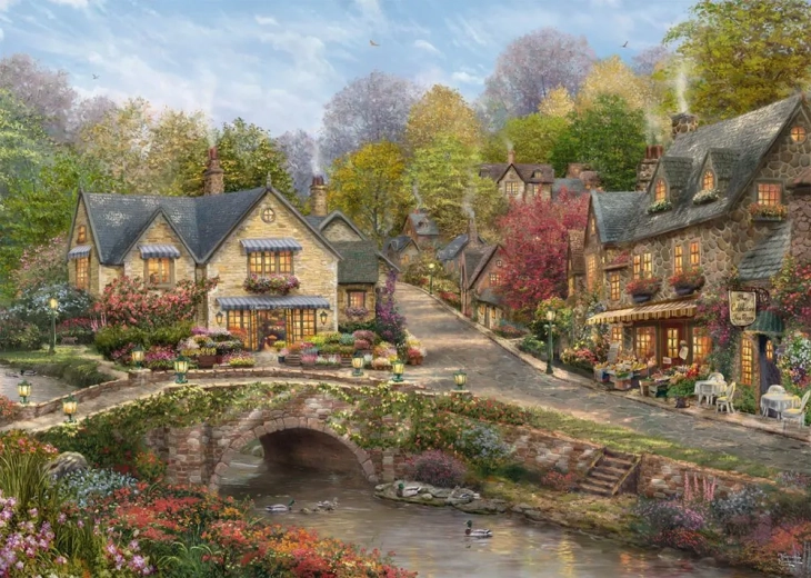Παζλ Schmidt Καλοκαίρι στο Cobblestone Village 2000 κομμάτια
