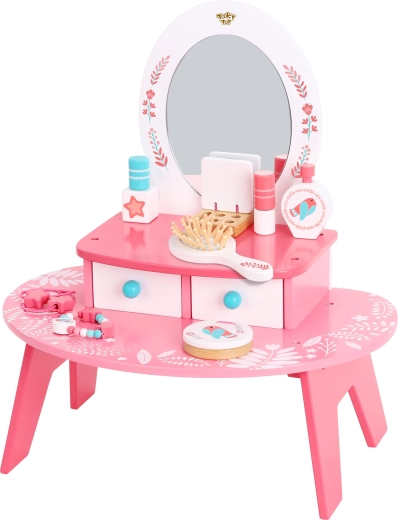 Ξύλινο ροζ μπουντουάρ με καθρέφτη TOOKY TOY