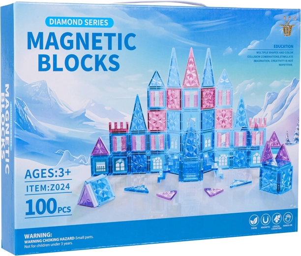 Μαγνητικό σετ κατασκευών ICE SNOW, 100 τεμάχια