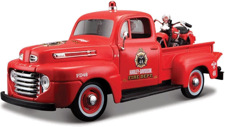 Maisto Harley-Davidson custom 1948 Ford F-1 pick-up με μοτοσικλέτα 1936 EL Knucklehead 1:24