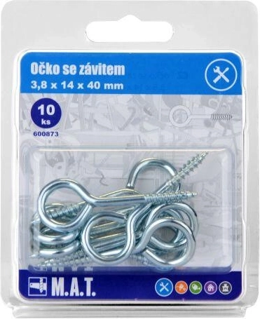 Κλειστό βιδωτό μάτι 40 × 14 × 3,8 mm, γαλβανισμένο (10 τεμ.)