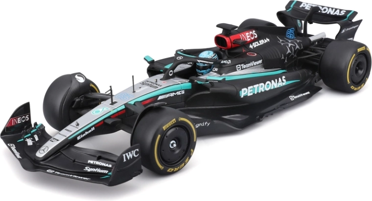 Μοντέλο Bburago F1 Mercedes-AMG Petronas W15 2024 George Russell #63 1:24 σε ακρυλικό κουτί