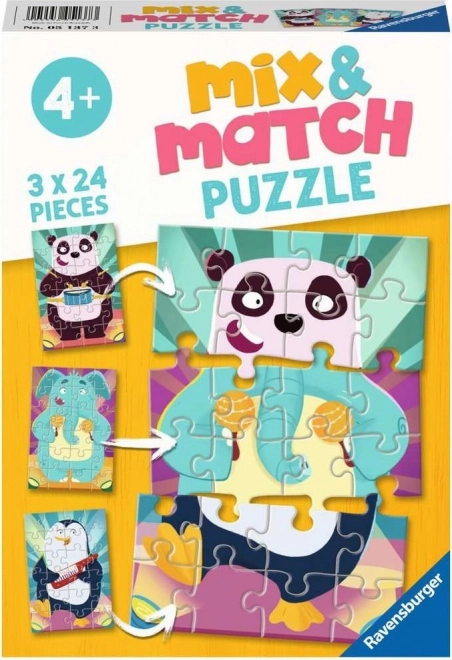 Ravensburger Mix & Match – αστεία ζωάκια, παζλ 3×24 κομμάτια