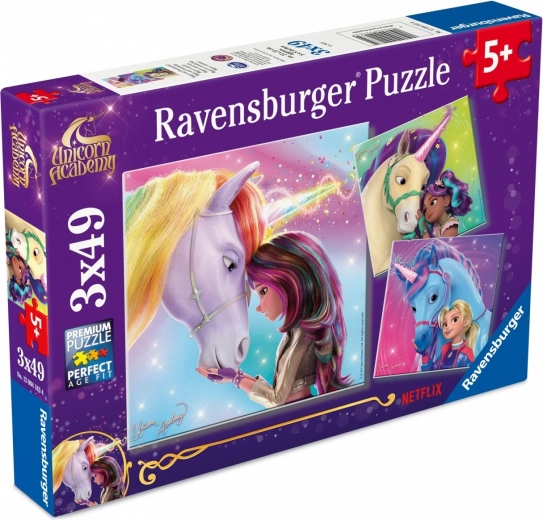 Παζλ 3×49 κομμάτια RAVENSBURGER – UNICORN ACADEMY (Ακαδημία Μονόκερων)