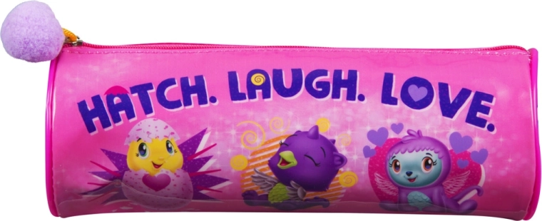 Οβάλ κασετίνα με φερμουάρ και πομ-πον Hatchimals