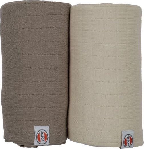 Lodger swaddler solid, σετ 2 τεμ. 110 × 110 cm birch/buffalo