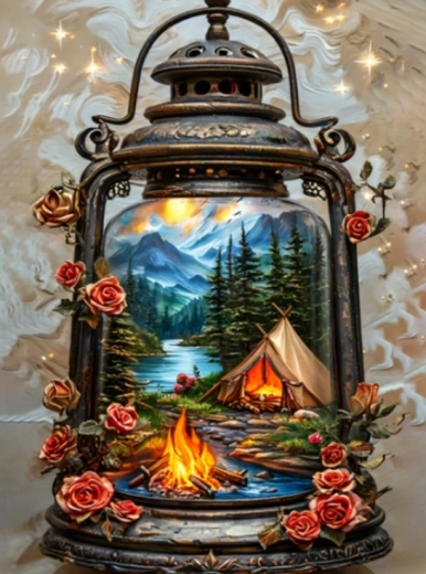 Ζωγραφική με διαμαντάκια Μαγικό Φανάρι 30 × 40 cm