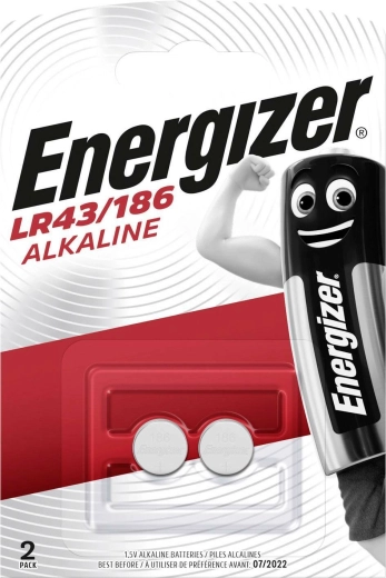 Energizer LR43/186 αλκαλικές μπαταρίες κουμπί 1,5 V, 2 τεμ.