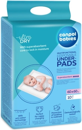 Canpol babies εφάπαξ πολυλειτουργικά υποστρώματα 60 × 60 cm, 10 τεμ.