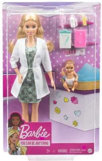 Κούκλα Barbie παιδίατρος με μωρό