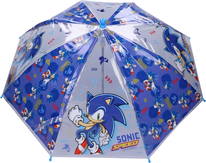Παιδική διάφανη ομπρέλα Sonic Rainy Days, μπλε