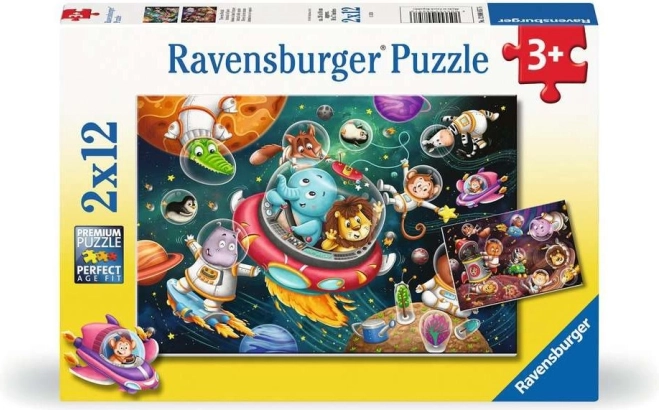 Παζλ Ζωάκια στο διάστημα 2x12 κομμάτια Ravensburger