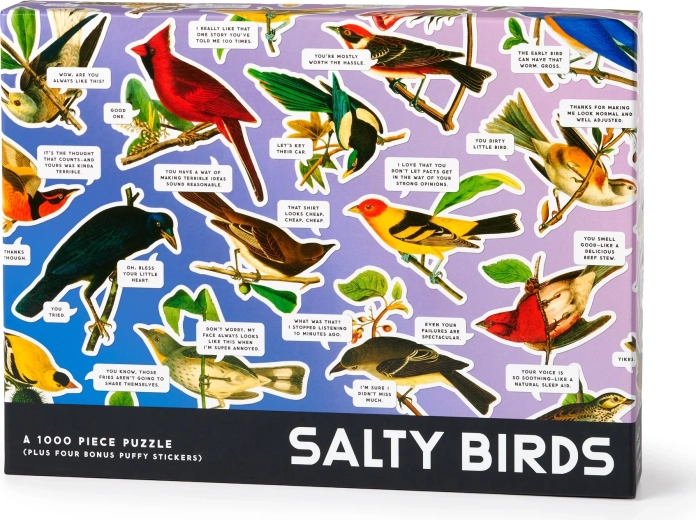 Παζλ Galison Salty Birds 1000 κομμάτια με bonus 3D αυτοκόλλητα