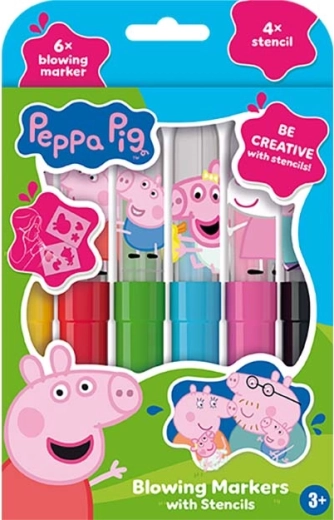 Μαρκαδόροι φυσήματος Peppa το Γουρουνάκι με στένσιλ