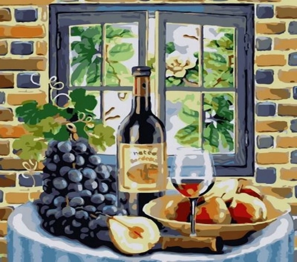 NORIMPEX Ζωγραφική με αριθμούς κρασί και φρούτα 40 × 50 cm
