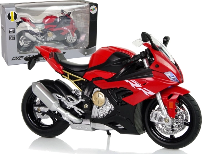 Μεταλλικό μοντέλο μοτοσικλέτας BMW S1000RR κόκκινο με φώτα και ήχους