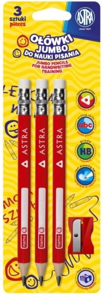 Astra Jumbo μολύβια για εξάσκηση γραφής για παιδιά 3 τεμ.