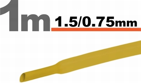 Κίτρινος θερμοσυστελλόμενος σωλήνας 1,5 / 0,75 mm
