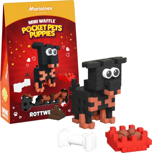 Κατασκευαστικό σετ Mini Waffle Pocket Pets κουτάβι Ροτβάιλερ