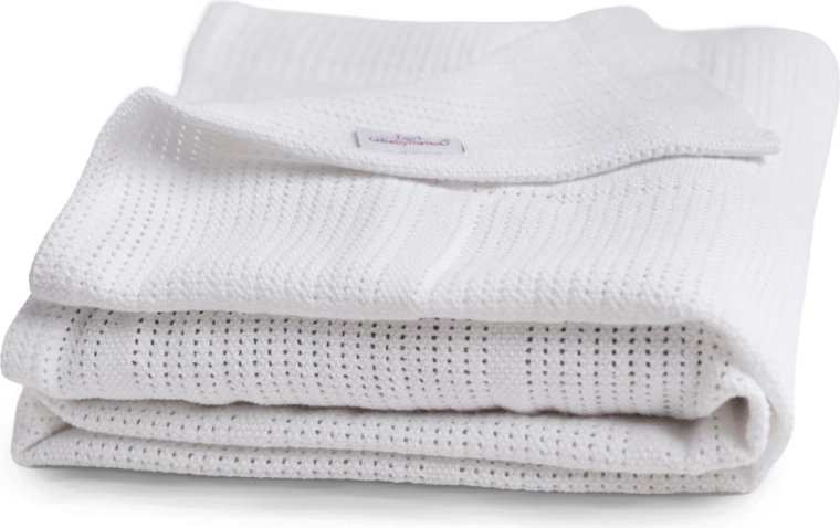 BabyMatex πλεκτή βαμβακερή κουβέρτα Sisi λευκή 75 × 100 cm – λευκή