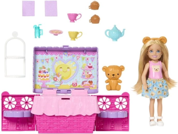 Barbie Chelsea Απογευματινό τσάι – σετ παιχνιδιού με καλάθι πικνίκ και αξεσουάρ
