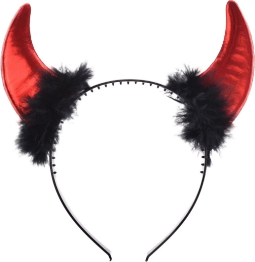 Μεταλλικά κόκκινα διαβολίσια κέρατα για το Halloween