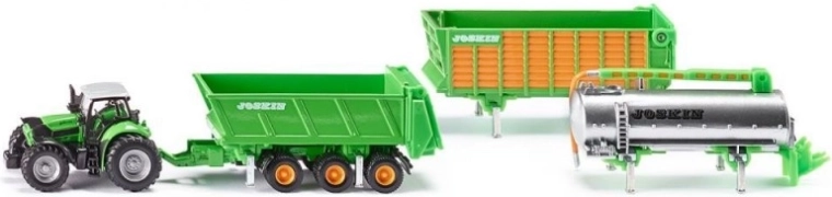 Siku Farmer τρακτέρ Deutz με σετ ρυμουλκούμενων Joskin