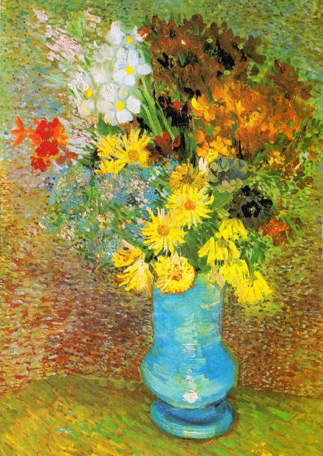 Απολαύστε το παζλ Vincent van Gogh: Βάζο με μαργαρίτες και ανεμώνες 1000 κομμάτια