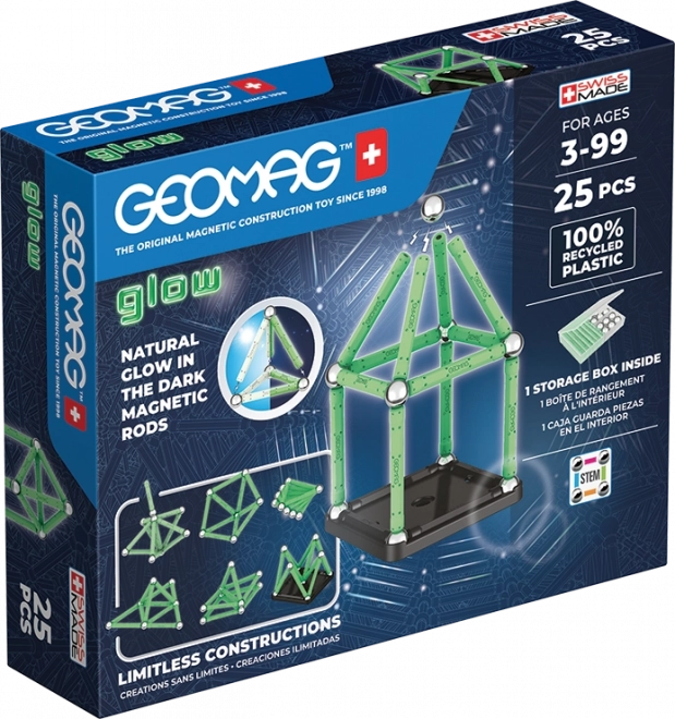 Μαγνητικό κατασκευαστικό σετ Geomag Glow 25 τεμαχίων