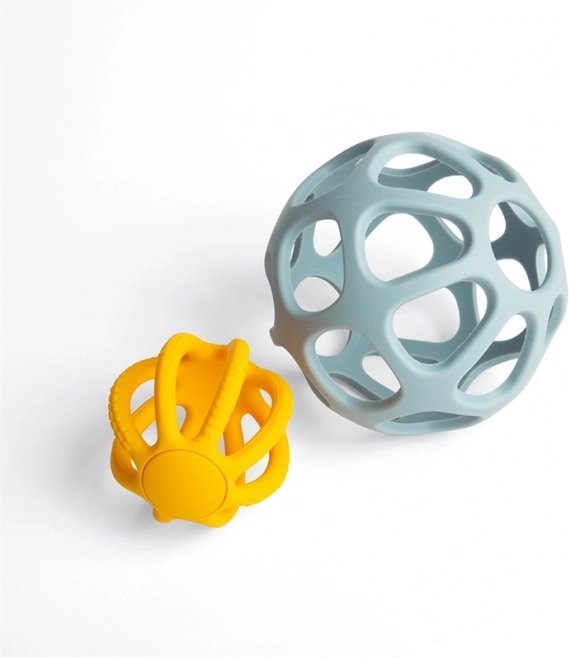 Ενεργές μπάλες σιλικόνης BIGJIGS TOYS για μωρά (σετ 2 τεμ.)