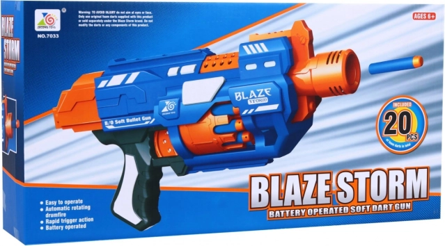 Ηλεκτρικό blaster πιστολιού Blaze Storm με 20 αφρώδη βελάκια, εμβέλεια έως 10 m