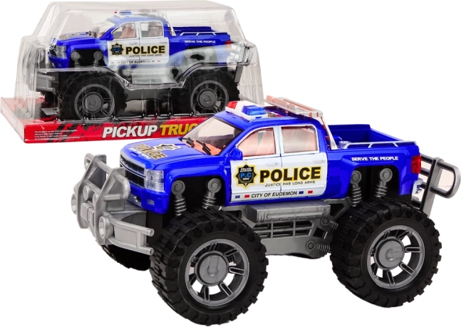 Μπλε αστυνομικό off-road pickup – παιχνίδι με μηχανισμό τριβής