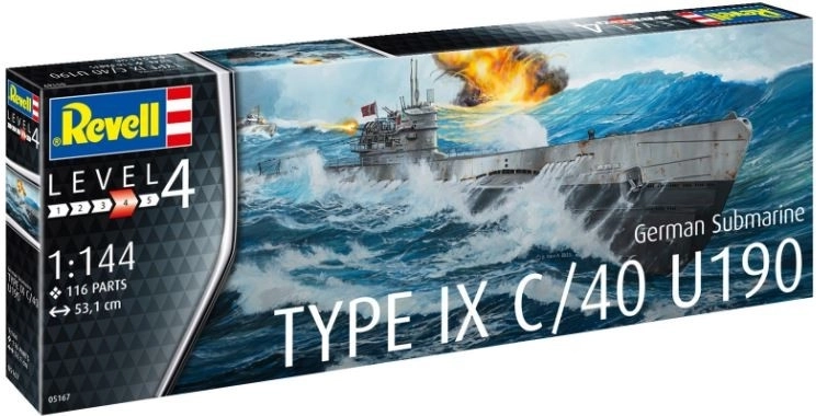Πλαστικό μοντέλο REVELL γερμανικό υποβρύχιο Type IX C/40 U190 1:144
