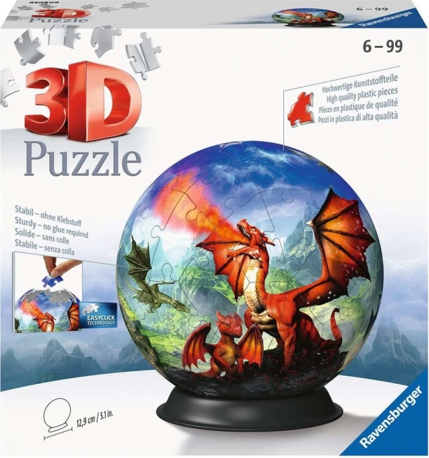 Ravensburger 3D Puzzleball Μυστικός Δράκος 73 Κομμάτια