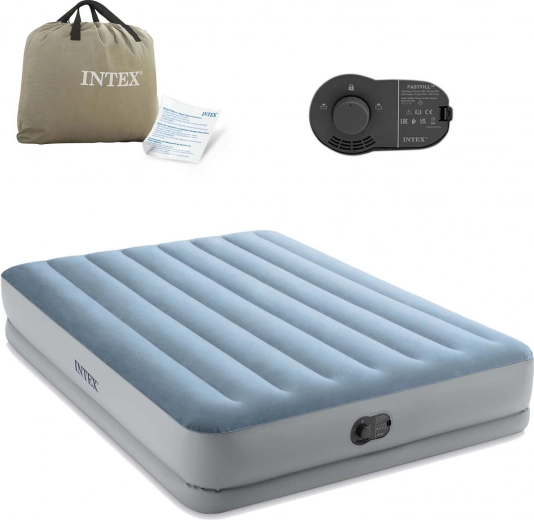 Φουσκωτό διπλό κρεβάτι INTEX 203 × 152 × 36 cm με ενσωματωμένη ηλεκτρική αντλία