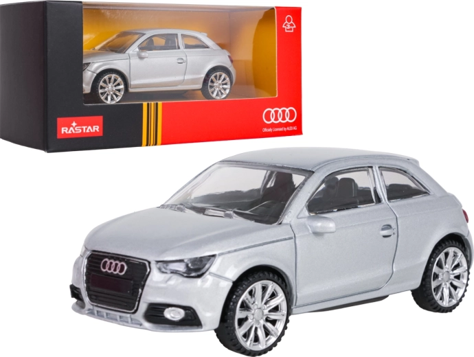 Μεταλλικό μοντέλο αυτοκινήτου Audi A1 RASTAR σε ασημί χρώμα, κλίμακα 1:43
