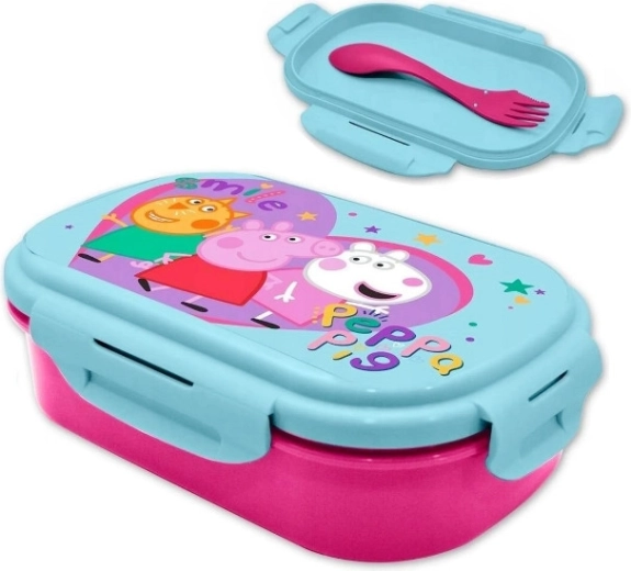 Κουτί σνακ PRASÁTKO PEPPA με σετ μαχαιροπίρουνων
