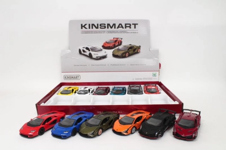 Μεταλλικό αυτοκινητάκι Lamborghini 13 cm με μηχανισμό pull-back