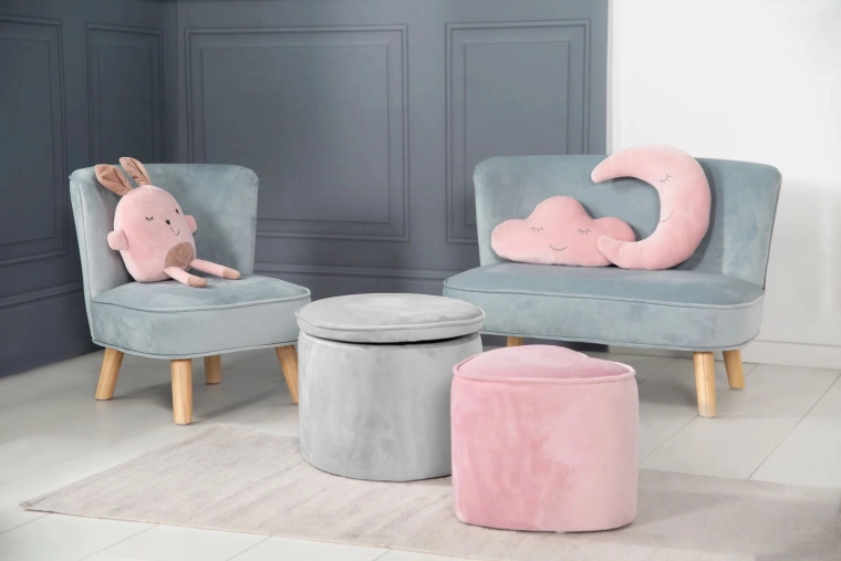Παιδικό σκαμπό Roba με αποθηκευτικό χώρο Lil Sofa, γκρι