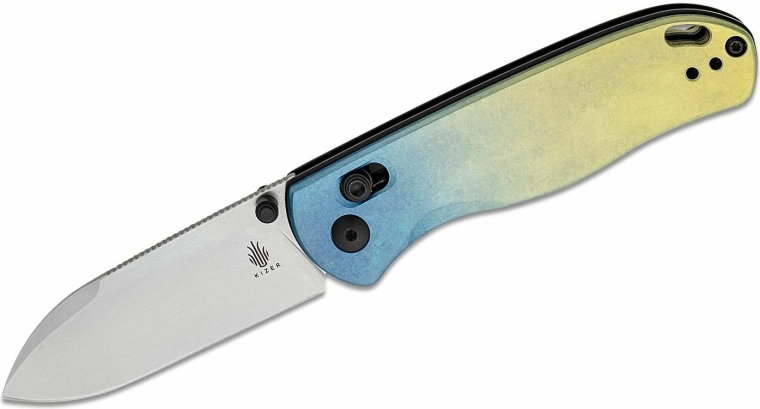 Kizer Drop Bear πτυσσόμενο μαχαίρι τσέπης 7,6 cm, πολύχρωμο τιτάνιο με κλιπ