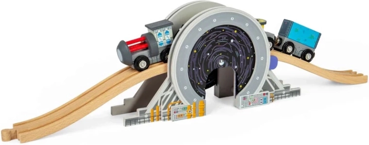Bigjigs Rail διαστημική γέφυρα με σήραγγα πύλης για ξύλινους σιδηρόδρομους