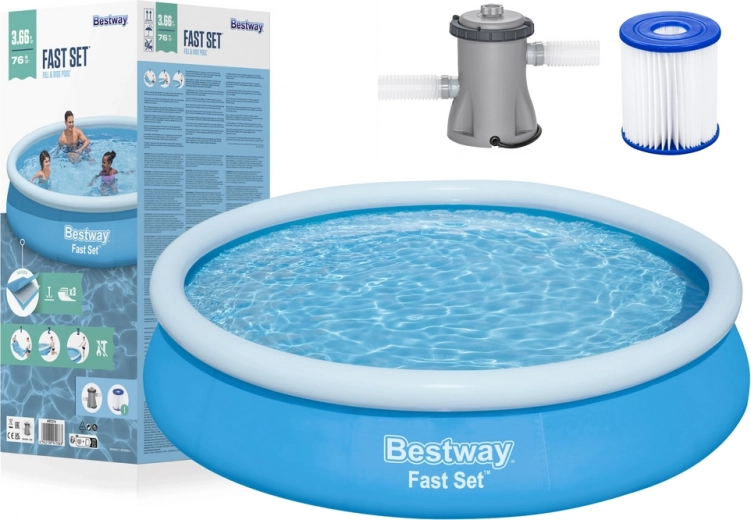 Φουσκωτή πισίνα Bestway Fast Set 366 × 76 cm