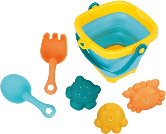 Πτυσσόμενος κουβάς και παιχνίδια άμμου BABY MIX – σετ 5 τεμ.