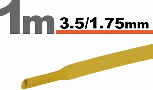 Κίτρινος θερμοσυστελλόμενος σωλήνας 3,5/1,75 mm
