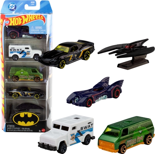 Hot Wheels DC Batman – σετ 5 μεταλλικών αυτοκινητάκια 1:64 (περ. 7 cm)