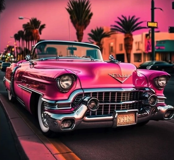 Διαμαντένια ζωγραφική Cadillac στο Λος Άντζελες 30 × 40 cm