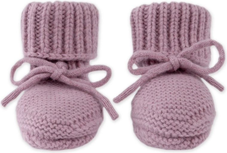 Πλεκτά μποτάκια merino Lodger mauve 0–6 μηνών