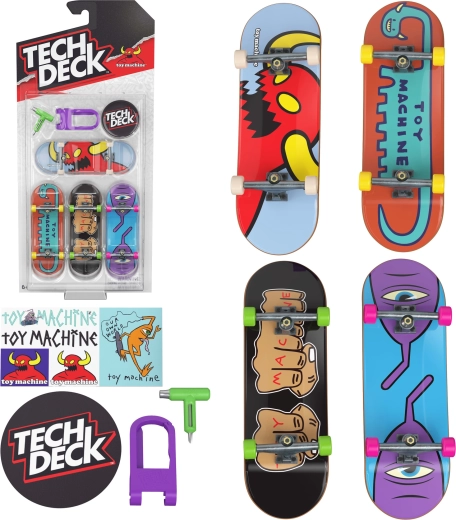 Σετ Tech Deck με 4 μίνι fingerboard Toy Machine - 4 τεμάχια